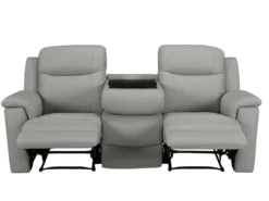 Canapé 3 Places Relax EVASION En Cuir - Gris Clair -Canapé Soldes Boutique canape 318055