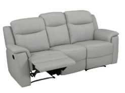 Canapé 3 Places Relax EVASION En Cuir - Gris Clair