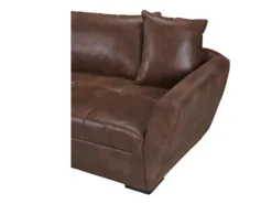 Canapé D'angle Convertible En Microfibre Vieillie ROMANE - Marron Vintage - Angle Gauche -Canapé Soldes Boutique canape 319113