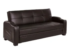 Canapé Convertible Clic Clac En Simili MIRELLA - Marron -Canapé Soldes Boutique canape 321973