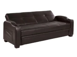 Canapé Convertible Clic Clac En Simili MIRELLA - Marron -Canapé Soldes Boutique canape 321975