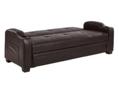 Canapé Convertible Clic Clac En Simili MIRELLA - Marron -Canapé Soldes Boutique canape 321977