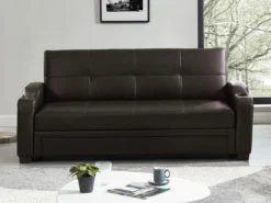 Canapé Convertible Clic Clac En Simili MIRELLA - Marron -Canapé Soldes Boutique canape 321981