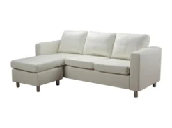 Canapé D'angle Réversible En Simili ACKLEY - Ivoire -Canapé Soldes Boutique canape 328593