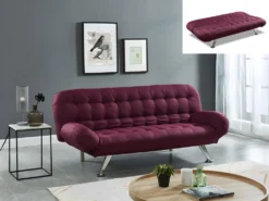 Canapé Convertible Clic-clac En Tissu BERRY - Prune 10 Canapé Convertible Clic-clac En Tissu BERRY - Prune -Canapé Soldes Boutique canape 340809