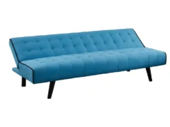 Canapé 3 Places Convertible Clic-clac BAYOU En Tissu - Bleu Et Passepoil Noir -Canapé Soldes Boutique canape 347683