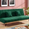 Canapé 3 Places Convertible Clic-clac En Velours KERBI - Vert Sapin