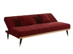 Canapé 3 Places Convertible Clic-clac En Velours KERBI - Vert Sapin -Canapé Soldes Boutique canape 351457 1