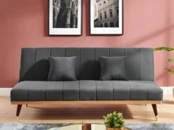 Canapé 3 Places Convertible Clic-clac En Velours KERBI - Bleu Roi -Canapé Soldes Boutique canape 351459