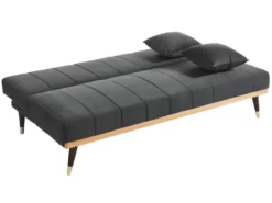 Canapé 3 Places Convertible Clic-clac En Velours KERBI - Bleu Roi -Canapé Soldes Boutique canape 351463