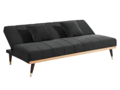 Canapé 3 Places Convertible Clic-clac En Velours KERBI - Bleu Roi -Canapé Soldes Boutique canape 351465