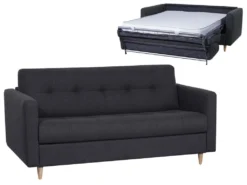 Canapé 3 Places Convertible Express En Tissu GANOA - Anthracite -Canapé Soldes Boutique canape 352267