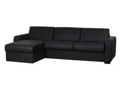 Canapé D'angle Convertible Express En Cuir BEVIS - Noir - Angle Gauche 12 Canapé D'angle Convertible Express En Cuir BEVIS - Noir - Angle Gauche -Canapé Soldes Boutique canape 356183