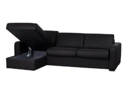 Canapé D'angle Convertible Express En Cuir BEVIS - Noir - Angle Gauche 16 Canapé D'angle Convertible Express En Cuir BEVIS - Noir - Angle Gauche -Canapé Soldes Boutique canape 356185