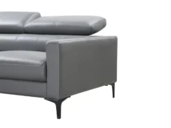 Canapé D'angle En Cuir De Buffle FLORENCE - Gris - Angle Gauche -Canapé Soldes Boutique canape 361237