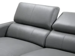 Canapé D'angle En Cuir De Buffle FLORENCE - Gris - Angle Gauche -Canapé Soldes Boutique canape 361239