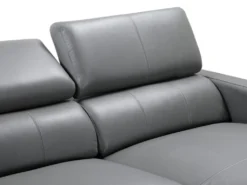 Canapé D'angle En Cuir De Buffle FLORENCE - Gris - Angle Droit -Canapé Soldes Boutique canape 361247