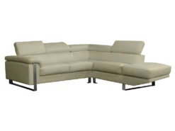 Canapé D'angle En Cuir MYSTIQUE - Beige - Angle Droit -Canapé Soldes Boutique canape 365419