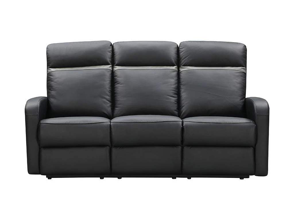 Canapé 3 Places Relax électrique En Cuir ABERDEEN - Noir Et Bande Anthracite 4 Canapé 3 Places Relax électrique En Cuir ABERDEEN - Noir Et Bande Anthracite – Image 4