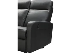 Canapé 2 Places Relax électrique En Cuir ABERDEEN - Noir Et Bande Anthracite 9 Canapé 2 Places Relax électrique En Cuir ABERDEEN - Noir Et Bande Anthracite -Canapé Soldes Boutique canape 366589