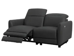 Canapé 2 Places Relax électrique CLEOPHEE En Cuir Supérieur - Noir