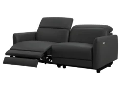 Canapé 3 Places Relax électrique CLEOPHEE En Cuir Supérieur - Noir