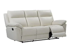 Canapé 3 Places Relax En Cuir De Buffle PAKITA - Ivoire -Canapé Soldes Boutique canape 367491