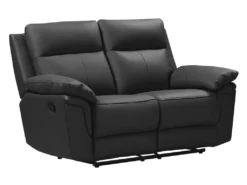 Canapé 2 Places Relax En Cuir De Buffle PAKITA - Noir -Canapé Soldes Boutique canape 367551