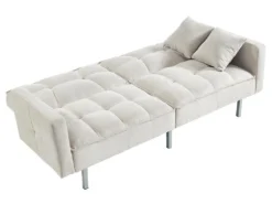 Canapé 3 Places Convertible Clic-clac En Tissu MINEY - Gris Clair -Canapé Soldes Boutique canape 367727