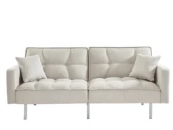 Canapé 3 Places Convertible Clic-clac En Tissu MINEY - Gris Clair -Canapé Soldes Boutique canape 367733