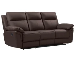 Canapé 3 Places Relax En Cuir De Buffle PAKITA - Marron 11 Canapé 3 Places Relax En Cuir De Buffle PAKITA - Marron -Canapé Soldes Boutique canape 370227