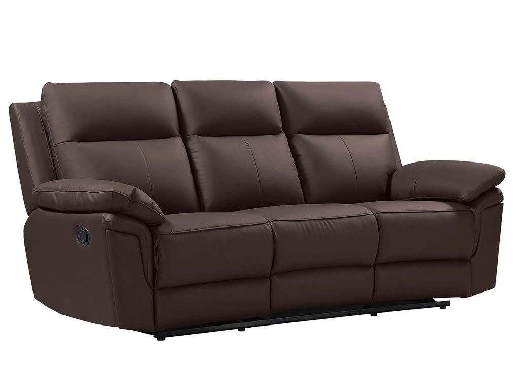 Canapé 3 Places Relax En Cuir De Buffle PAKITA - Marron 6 Canapé 3 Places Relax En Cuir De Buffle PAKITA - Marron – Image 6