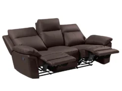 Canapé 3 Places Relax En Cuir De Buffle PAKITA - Marron 9 Canapé 3 Places Relax En Cuir De Buffle PAKITA - Marron -Canapé Soldes Boutique canape 370231