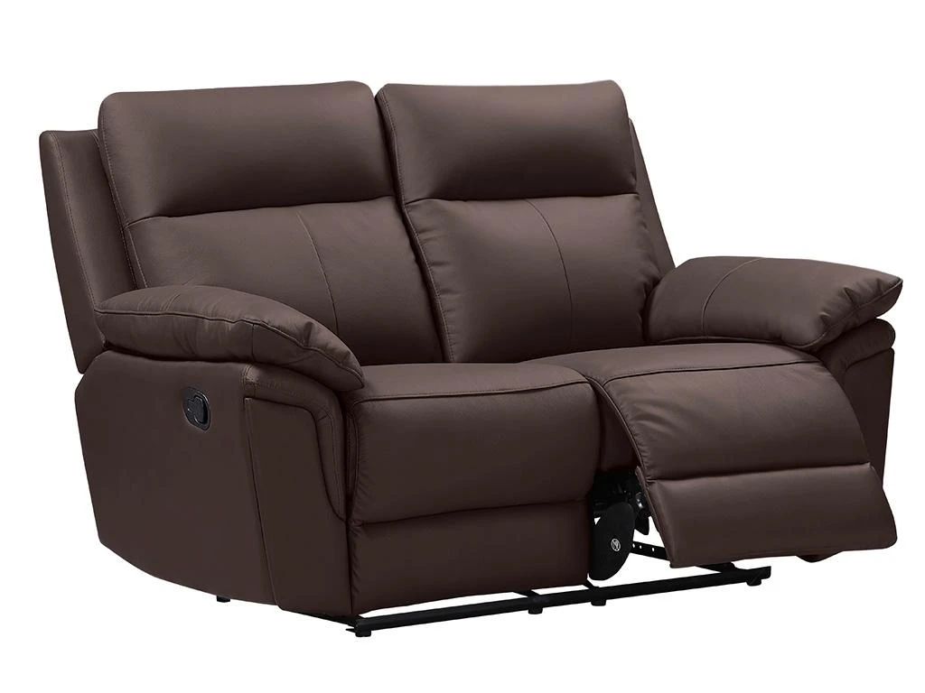 Canapé 2 Places Relax En Cuir De Buffle PAKITA - Marron 2 Canapé 2 Places Relax En Cuir De Buffle PAKITA - Marron – Image 2