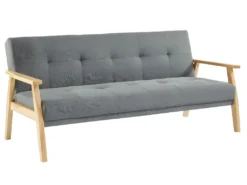 Canapé 3 Places Convertible Clic-clac En Tissu LALY - Gris -Canapé Soldes Boutique canape 377477