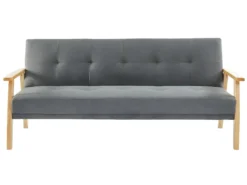 Canapé 3 Places Convertible Clic-clac En Tissu LALY - Gris -Canapé Soldes Boutique canape 377483