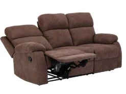 Canapé 3 Places Relax En Tissu TOLZANO - Marron -Canapé Soldes Boutique canape 378925