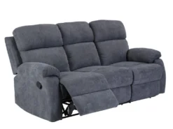 Canapé 3 Places Relax En Tissu TOLZANO - Anthracite -Canapé Soldes Boutique canape 378965