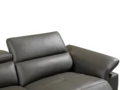 Canapé D'angle Relax électrique En Cuir PASCALINE - Anthracite - Angle Gauche -Canapé Soldes Boutique canape 380411