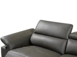 Canapé D'angle Relax électrique En Cuir PASCALINE - Anthracite - Angle Droit -Canapé Soldes Boutique canape 380419