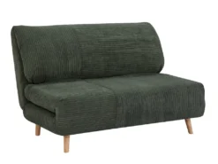 Canapé 2 Places Convertible En Velours Côtelé PALULA - Vert Foncé -Canapé Soldes Boutique canape 380765
