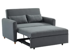 Canapé 2 Places Convertible En Tissu AYLA - Gris -Canapé Soldes Boutique canape 389317