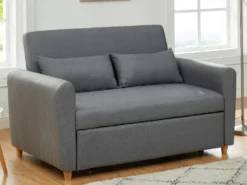 Canapé 2 Places Convertible En Tissu AYLA - Gris