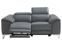 Canapé 2 Places Relax électrique En Cuir FRANSKA - Anthracite -Canapé Soldes Boutique canape 389867