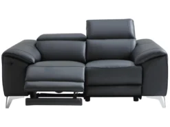 Canapé 2 Places Relax électrique En Cuir FRANSKA - Noir -Canapé Soldes Boutique canape 389889