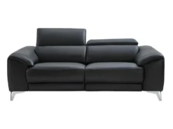 Canapé 3 Places Relax électrique En Cuir FRANSKA - Noir -Canapé Soldes Boutique canape 389893