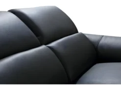 Canapé 3 Places Relax électrique En Cuir FRANSKA - Noir -Canapé Soldes Boutique canape 389897