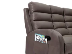 Canapé 3 Places Relax En Tissu GIORGIA - Marron -Canapé Soldes Boutique canape 391841