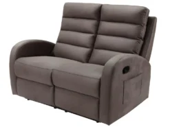 Canapé 2 Places Relax En Tissu GIORGIA - Marron -Canapé Soldes Boutique canape 391849