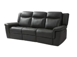 Canapé 3 Places Relax électrique En Cuir Avec Tablette KENNETH - Taupe -Canapé Soldes Boutique canape 392949